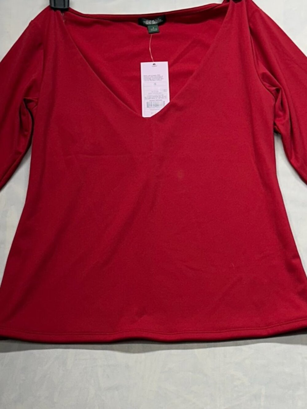 Wild Fable Target Women's S Long Sleeve V-Neck Shirt Stretch Berry Red